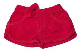 Shorts Jeans Infantil Feminino Toffee Cor Vermelho - 6 a 9 meses