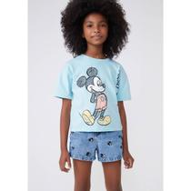 Shorts Jeans Infantil Menina Mickey