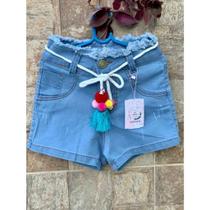 Shorts jeans infantil meninas com lycra 10 ao 16