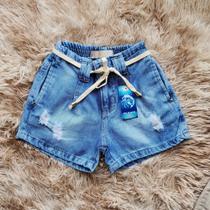 Shorts jeans juvenil feminino infantil meninas com lycra