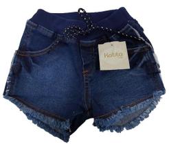 Shorts Jeans Luxo Infantil Menina Verão Katita Kids Ref 2421