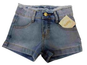 Shorts Jeans Luxo Infantil Menina Verão Katita Kids Ref 2431