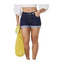 Shorts Jeans Max Denim Medio Levanta Bumbum - Jeans escuro