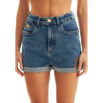 Shorts Jeans Mom Lança Perfume Super High VE24 Azul Feminino