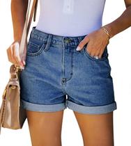 Shorts jeans Onlypuff femininos Boyfriend Ripped Blue M