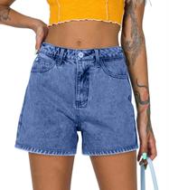 Shorts jeans Onlypuff High Waisted Frayed Destroy Navy Blue XXL