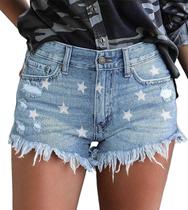 Shorts jeans Onlypuff Star Distressed Jean para mulheres XXL