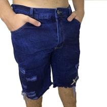Shorts Jeans Rasgadas Destroyed Polo Attack - Jeans Escuro