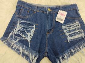 Shorts Jeans Rasgo Falso Tam 40