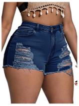 Shorts jeans SOLY HUX rasgados de cintura alta, azul magro, 3GG