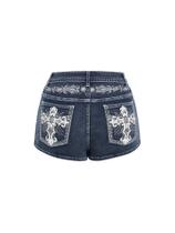 Shorts jeans SOLY HUX Y2k Sparkly Skinny Mini Deep Blue Shorts jeans SOLY HUX Y2k Sparkly Skinny Mini Deep Blue