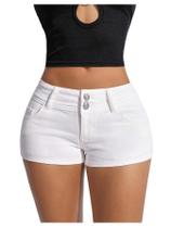Shorts jeans WDIRARA Y2k Low Rise Stretch Mini Jean White Shorts jeans WDIRARA Y2k Low Rise Stretch Mini Jean White