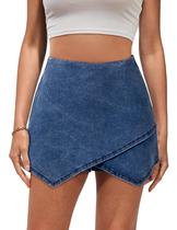 Shorts jeans Wrap Skort luvamia, azuis clássicos, femininos, tamanho L Shorts jeans Wrap Skort luvamia, azuis clássicos, femininos, tamanho L