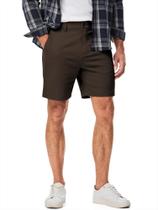 Shorts JMIERR Slim Fit Chino 18 cm, costura interna, algodão, sarja, marrom M