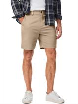 Shorts JMIERR Slim Fit Chino com costura interna de 18 cm para homens, cáqui claro