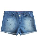 Shorts Juvenil Feminino C6W6Yam 14 - Hering Jeans Bordado Âncora.