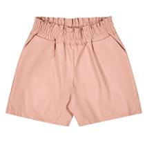Shorts Juvenil Feminino em material sintético Rose - MOD.ME