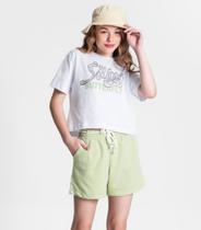 Shorts Juvenil Feminino Em Moletinho Minty Verde