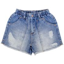 Shorts Juvenil Look Jeans c/ Elástico Jeans - UNICA - 8