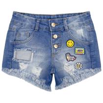 Shorts Juvenil Look Jeans c/ Patch Jeans - UNICA - 4
