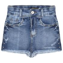 Shorts Juvenil Look Jeans c/ Tachas Jeans Shorts Juvenil Look Jeans c/ Tachas Jeans