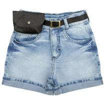 Shorts Juvenil Look Jeans Cós Alto Jeans