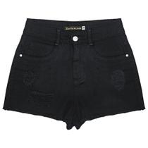 Shorts Juvenil Look Jeans Sarja Preto