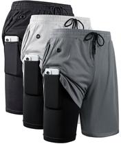 Shorts JWJ 2 em 1 para Treino e Corrida com Compressão de 18 cm