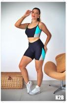 Shorts k2b elenete cintura alta cirre de poliamida reforçado Shorts k2b elenete cintura alta cirre de poliamida reforçado