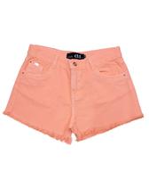 Shorts Laranja Neon Barra Desfiada Feminino