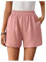 Shorts largos MakeMechic Dusty Pink para mulheres plus size Shorts largos MakeMechic Dusty Pink para mulheres plus size