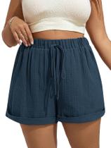 Shorts largos MakeMechic Haze Blue Elastic Waist 3GG para mulheres
