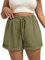 Shorts largos MakeMechic, verde menta para mulheres, tamanho grande