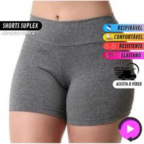 Shorts Legging Suplex Cinza TAMANHO GG (44) Armada Force Liso Confortável Meia Coxa Cintura Média Shortinho Legg Básico Poliéster Elastano Básico