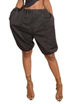 Shorts LETSVDO 2026 Summer Lantern Balon Feminino Preto Shorts LETSVDO 2026 Summer Lantern Balon Feminino Preto