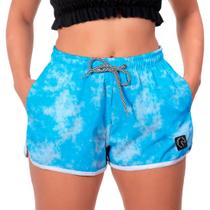 Shorts Levinho Sport Praia Verão Tie Dye Azul W2 Feminino Shorts Levinho Sport Praia Verão Tie Dye Azul W2 Feminino