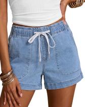 Shorts Luvamia Jeans Cintura Alta com Entrepernas de 10 cm Tamanho Grande