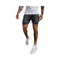 Shorts Masculino 2 em 1 para Academia e Corrida - Secagem Rápida e Respirável