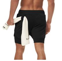 Shorts Masculino Bermuda Academia 2 x 1 com Forro tipo Legging e Bolso