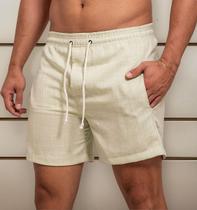 Shorts Masculino Bermuda Curta De Linho Casual Premium