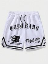 Shorts Masculino Casual de Verão - Estampa de Letras - Estilo Hip Hop