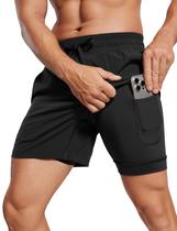 Shorts Masculino CRZ YOGA 2 em 1 para Corrida Secagem Rápida 5'' Preto G