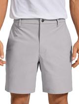 Shorts Masculino CRZ YOGA para Golfe 7" Stretch Leve Cinza