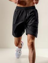 Shorts Masculino Esportivo Cós Elástico Com Bolso Zíper