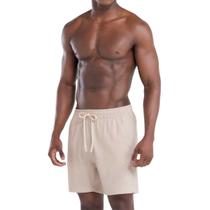 Shorts Masculino Plus Size Mash Praia Casual Conforto Linho Premium Com Bolso