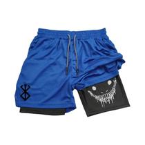 Shorts Masculinos 2 Em 1 De Secagem Rápida Anime Berserk Para Corrida, Fitness, Treino E Caminhada