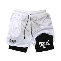 Shorts Masculinos 2 Em 1 Para Corrida, Roupa Esportiva De Dupla Camada, Treino De Ginástica,