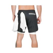 Shorts Masculinos Camo De Secagem Rápida 2 Em 1 Com Dupla Camada Para Corrida, Academia, Fitness,