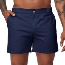 Shorts masculinos casuais de algodão Oymyakon, tamanho azul marinho, tamanho M, 15 cm