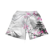 Shorts Masculinos Casuais Respiráveis Para Treino De Basquete Com Estampa Gráfica Harmony Temple